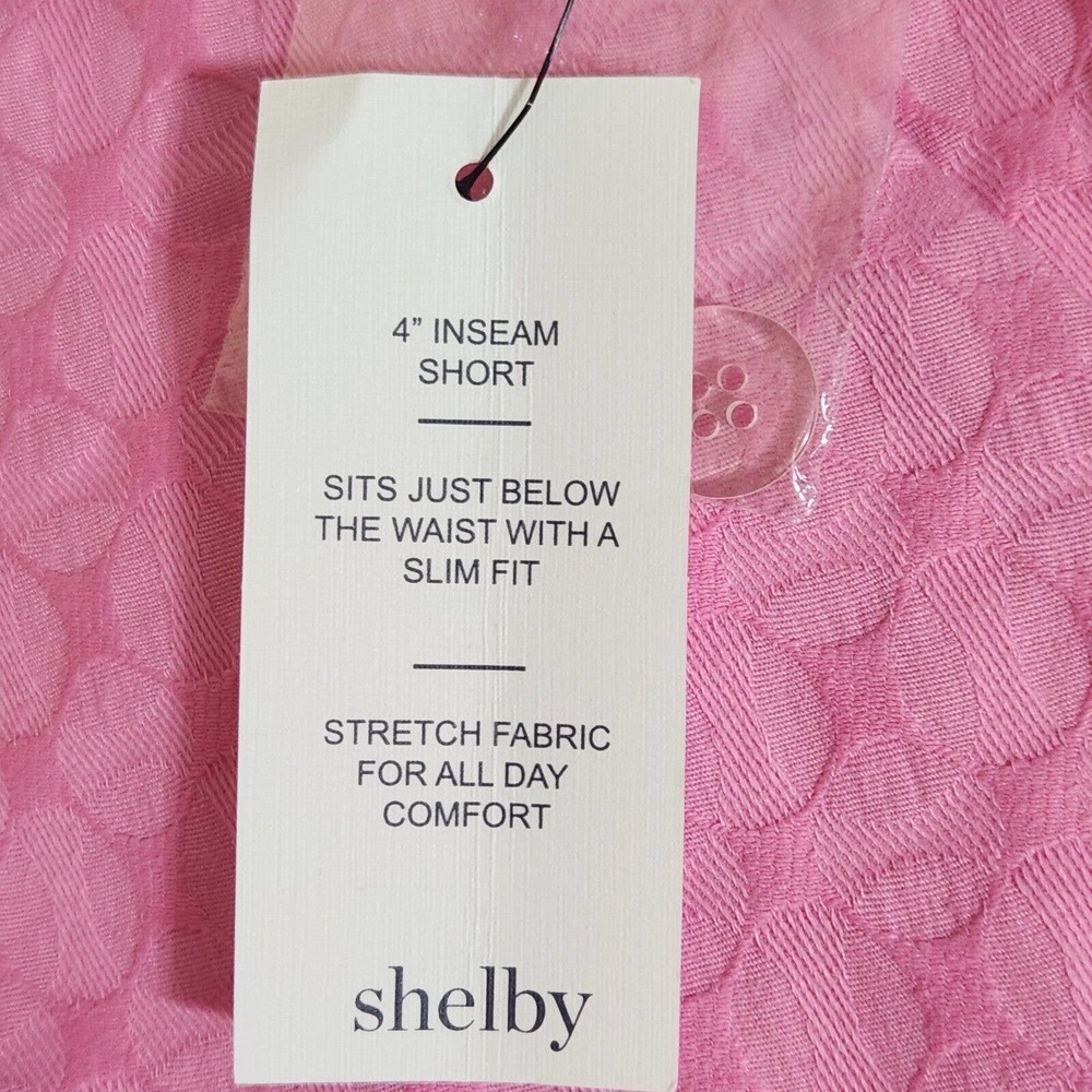 Crown & Ivy Womens Shorts Size 16 Solid Pink Barbie Shelby Scallop 4" Inseam NWT - Picture 7 of 11